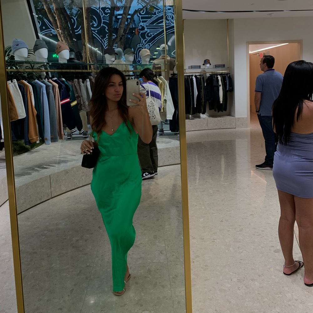 Zara Green long strappy dress